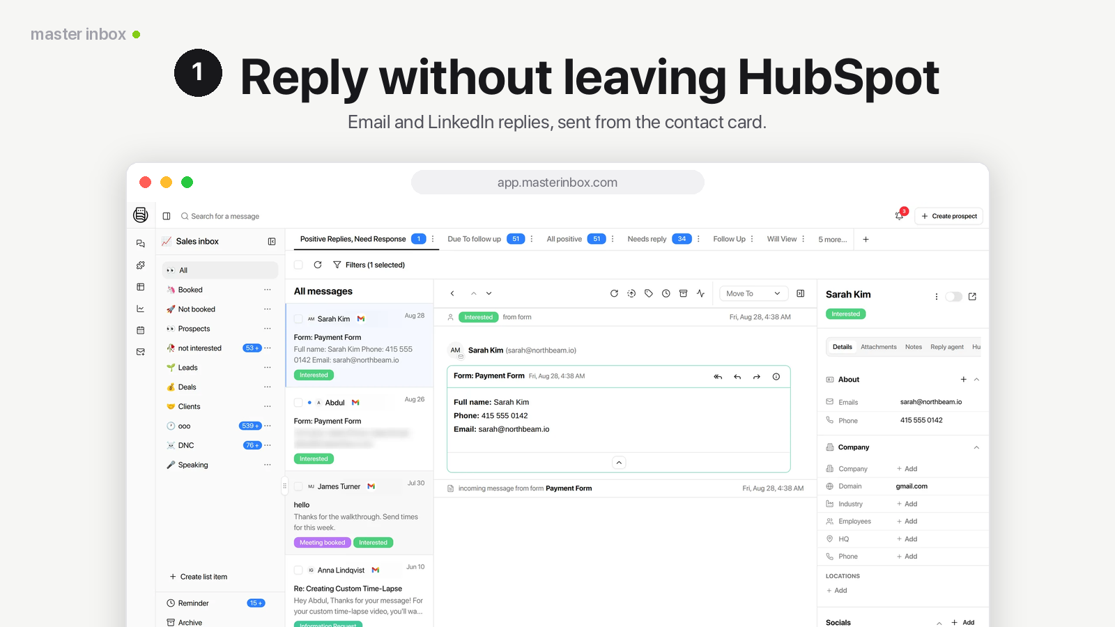 Antwort von HubSpot